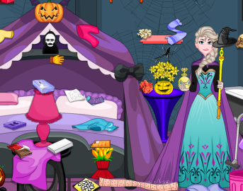 Elsa And Anna Halloween Room Cleaning
